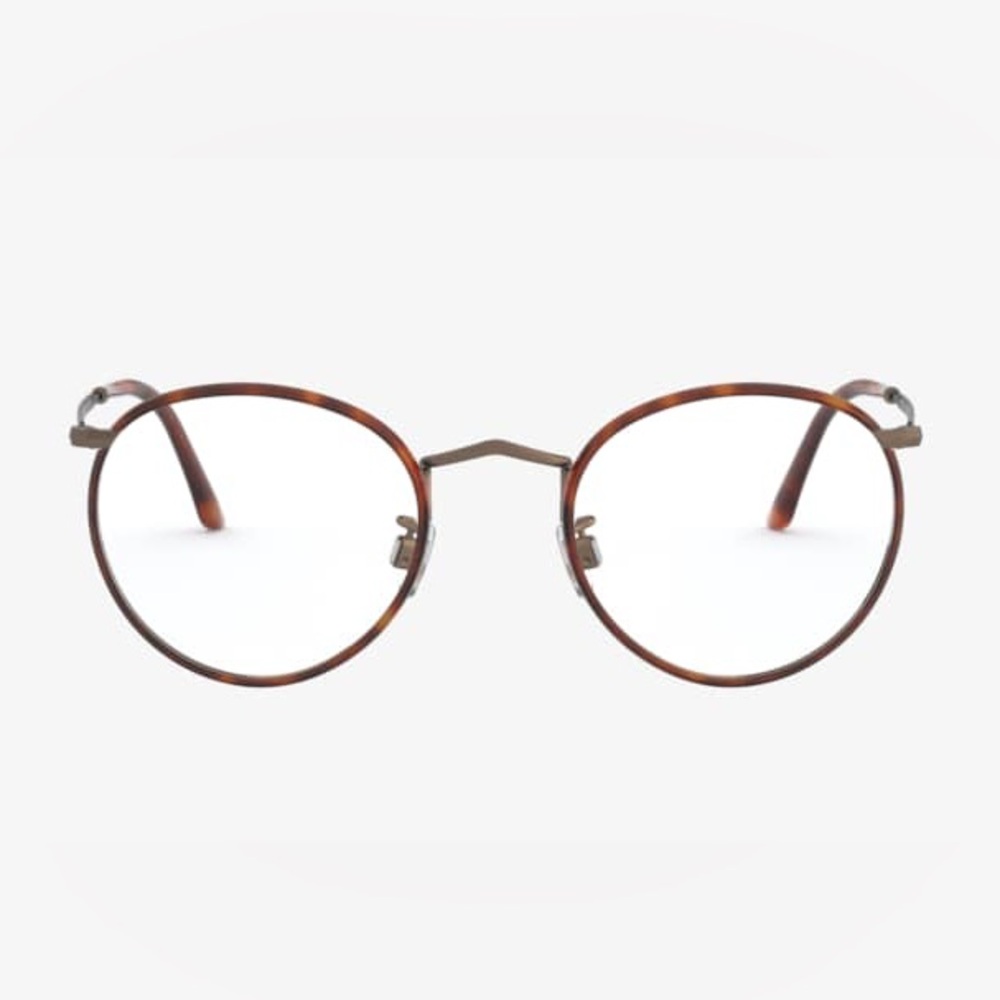 Giorgio Armani Havana Brushed Bronze Round Glasses
